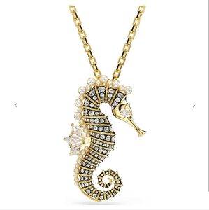 πΉIdyllia Seahorse, White, Gold-tone plated